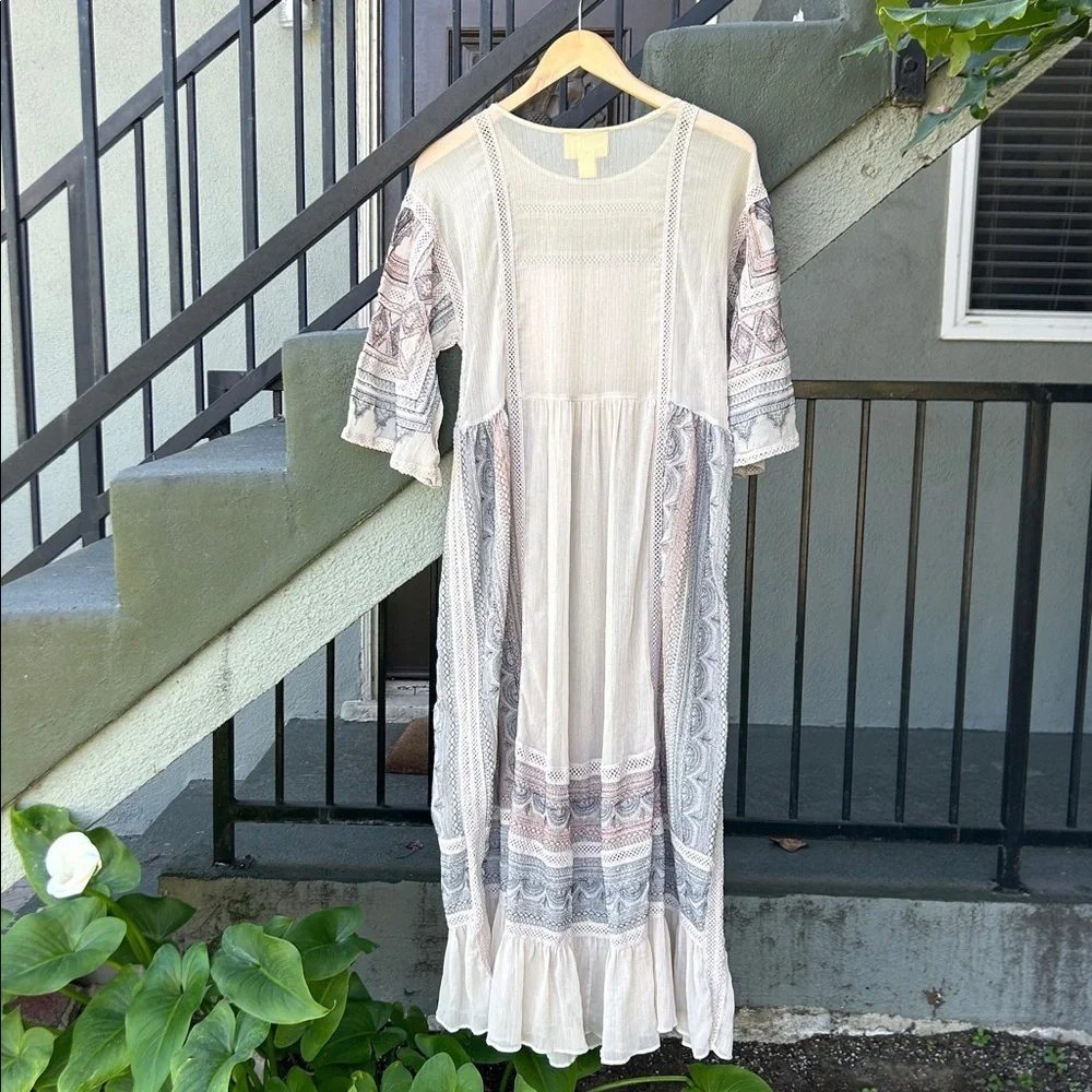 Anthropologie Meave Toronto Maxi Dress Bohemian Boho Embroidered Flowy Gauze Sm - Picture 9 of 10